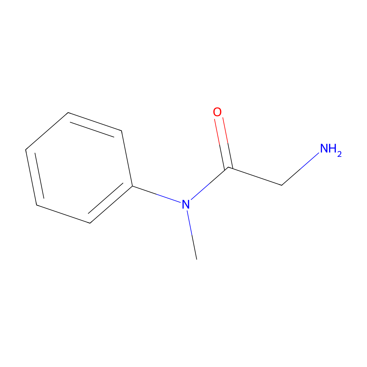 2-amino-N-methyl-N-phenylacetamide molecular structure, CAS 126866-37-3