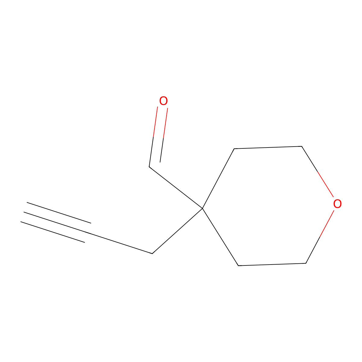 4-(Prop-2-yn-1-yl)oxane-4-carbaldehyde molecular structure, CAS 1268679-62-4