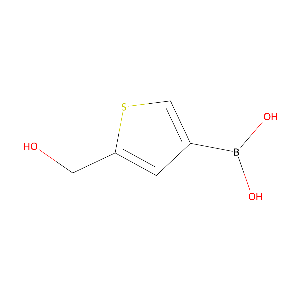 (5-(Hydroxymethyl)thiophen-3-yl)boronic acid molecular structure, CAS 1268683-45-9
