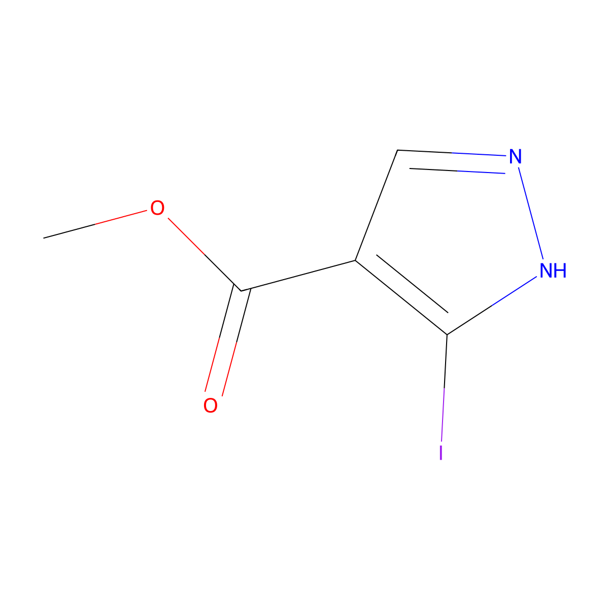 methyl 3-iodo-1H-pyrazole-4-carboxylate molecular structure, CAS 1268684-41-8