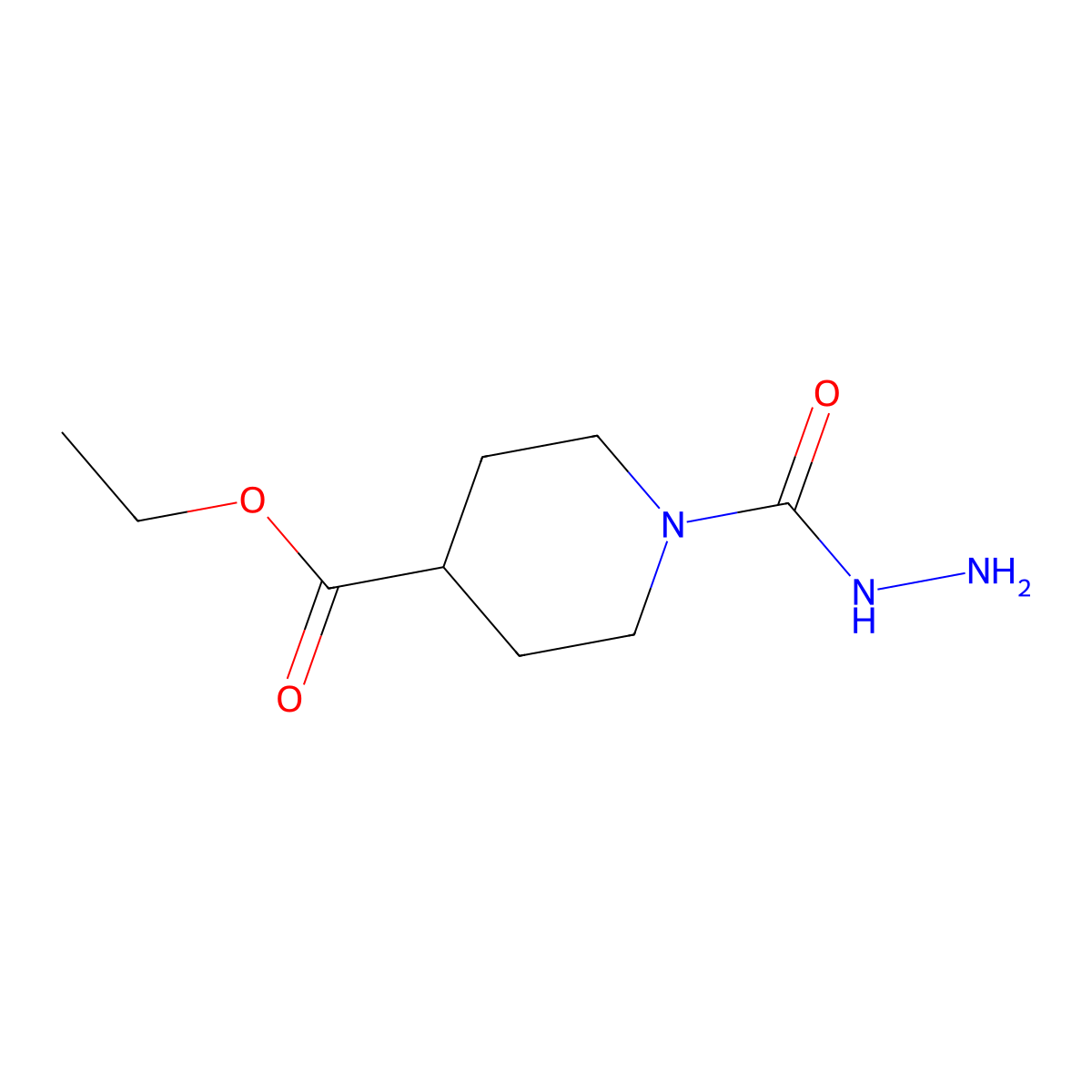 Ethyl 1-(hydrazinecarbonyl)piperidine-4-carboxylate molecular structure, CAS 1268692-86-9