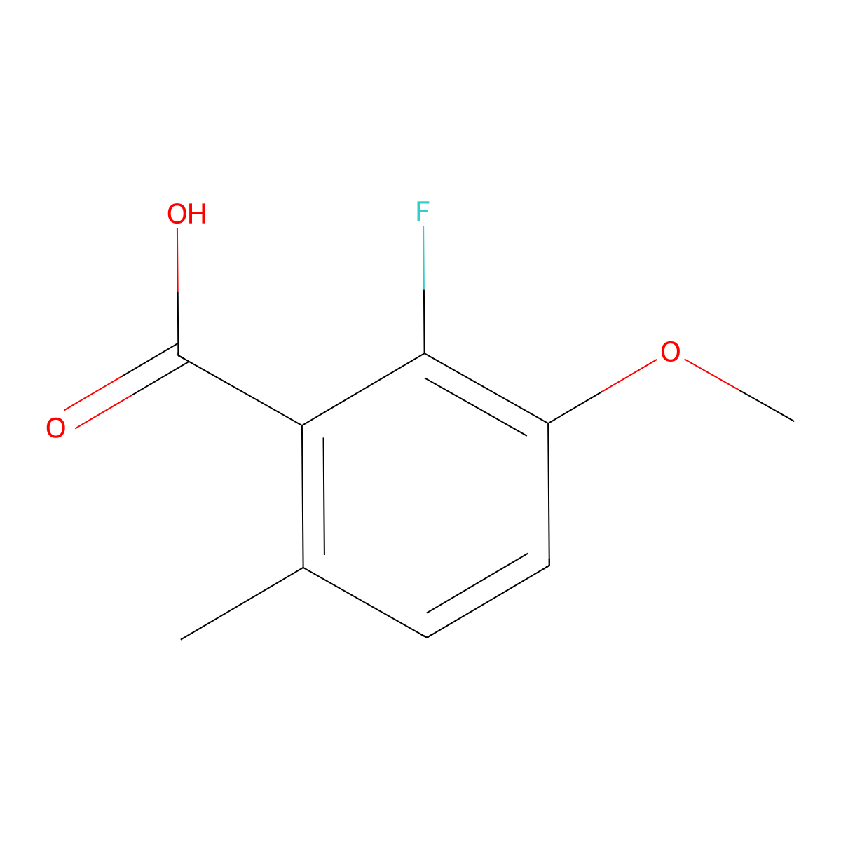 2-Fluoro-3-methoxy-6-methylbenzoic acid molecular structure, CAS 1268718-23-5