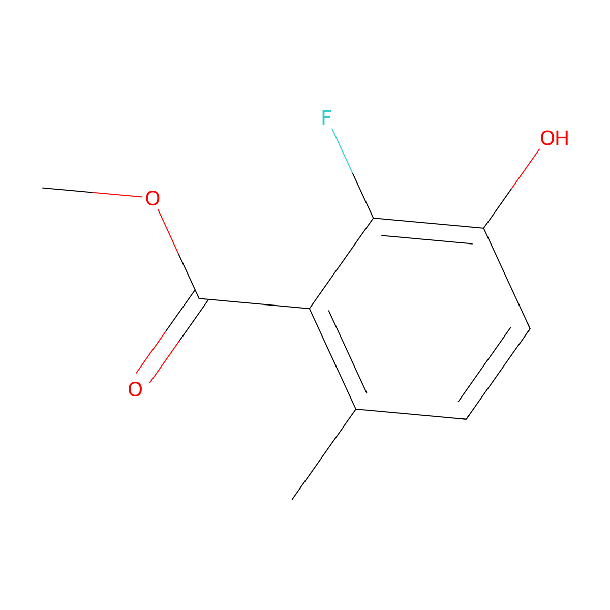 Methyl 2-fluoro-3-hydroxy-6-methylbenzoate molecular structure, CAS 1268718-25-7