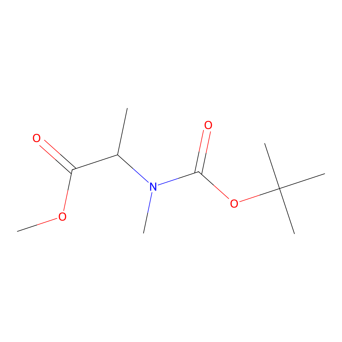methyl (2R)-2-{[(tert-butoxy)carbonyl](methyl)amino}propanoate molecular structure, CAS 1268729-54-9