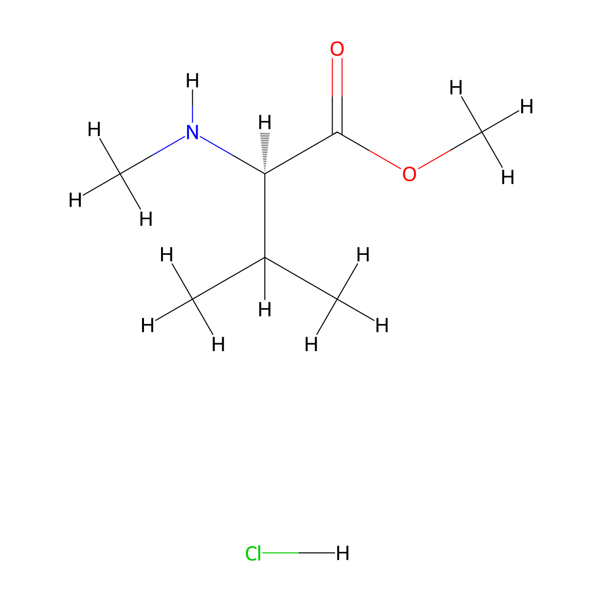 (R)-Methyl 3-methyl-2-(methylamino)butanoate hydrochloride molecular structure, CAS 1268729-60-7