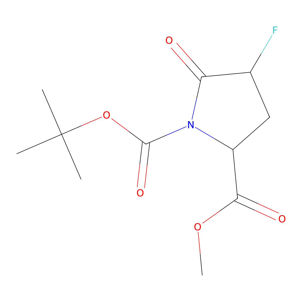 Boc-cis-4-fluoro-5-oxo-L-proline methyl ester molecular structure, CAS 1268729-74-3