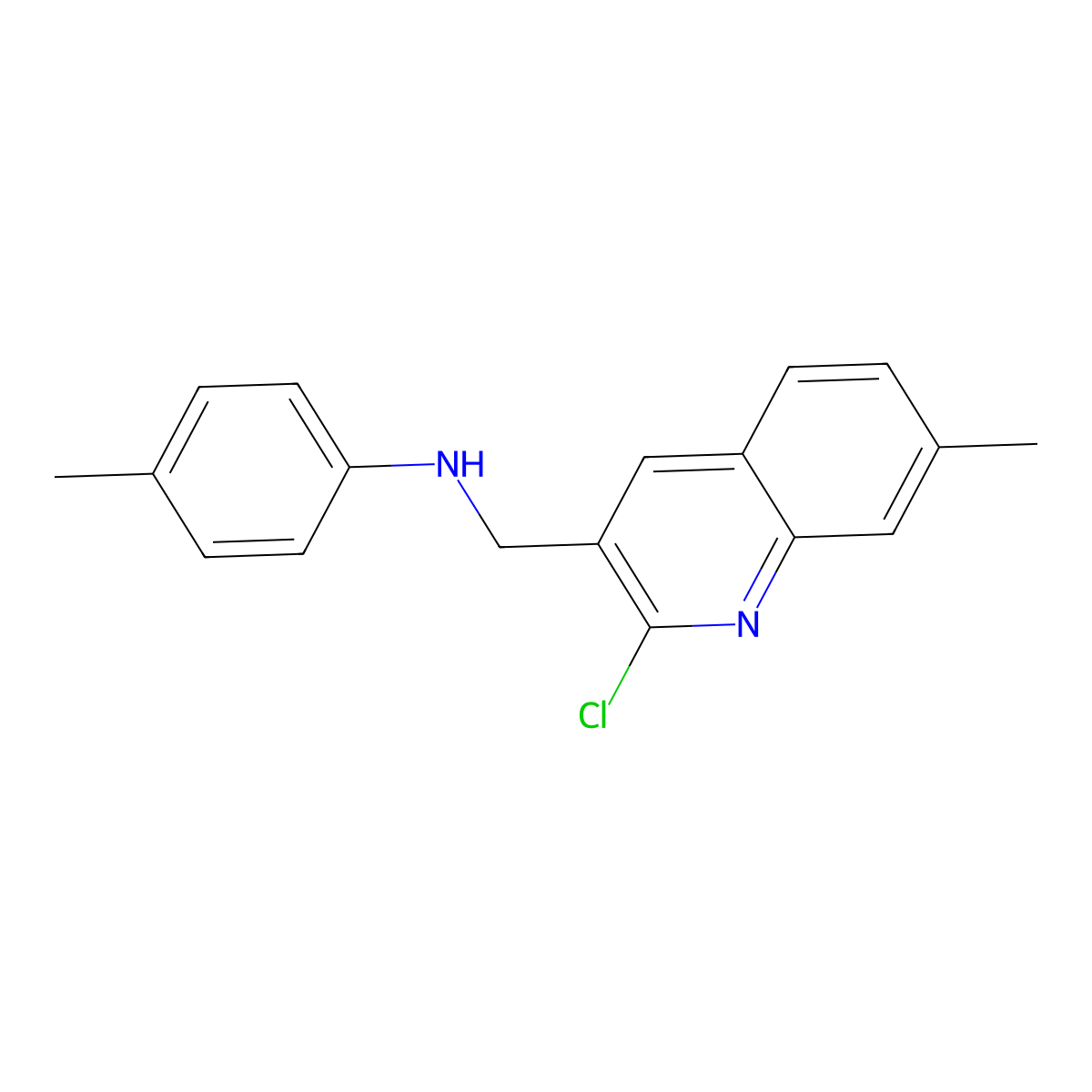 N-[(2-chloro-7-methylquinolin-3-yl)methyl]-4-methylaniline molecular structure, CAS 1268809-92-2