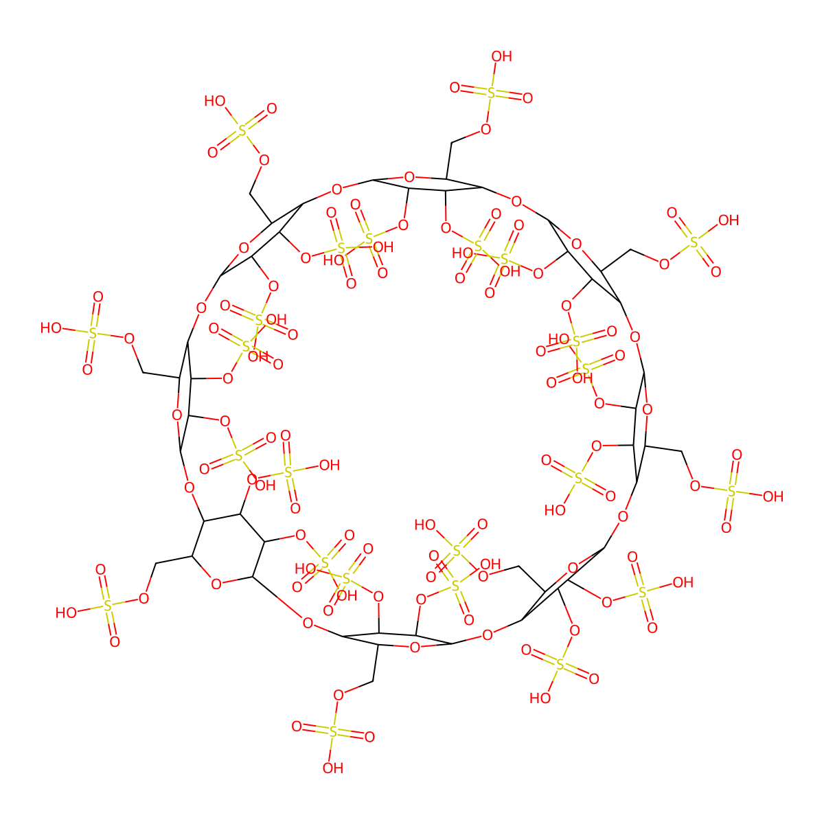 gamma-Cyclodextrin sulfate molecular structure, CAS 126881-41-2