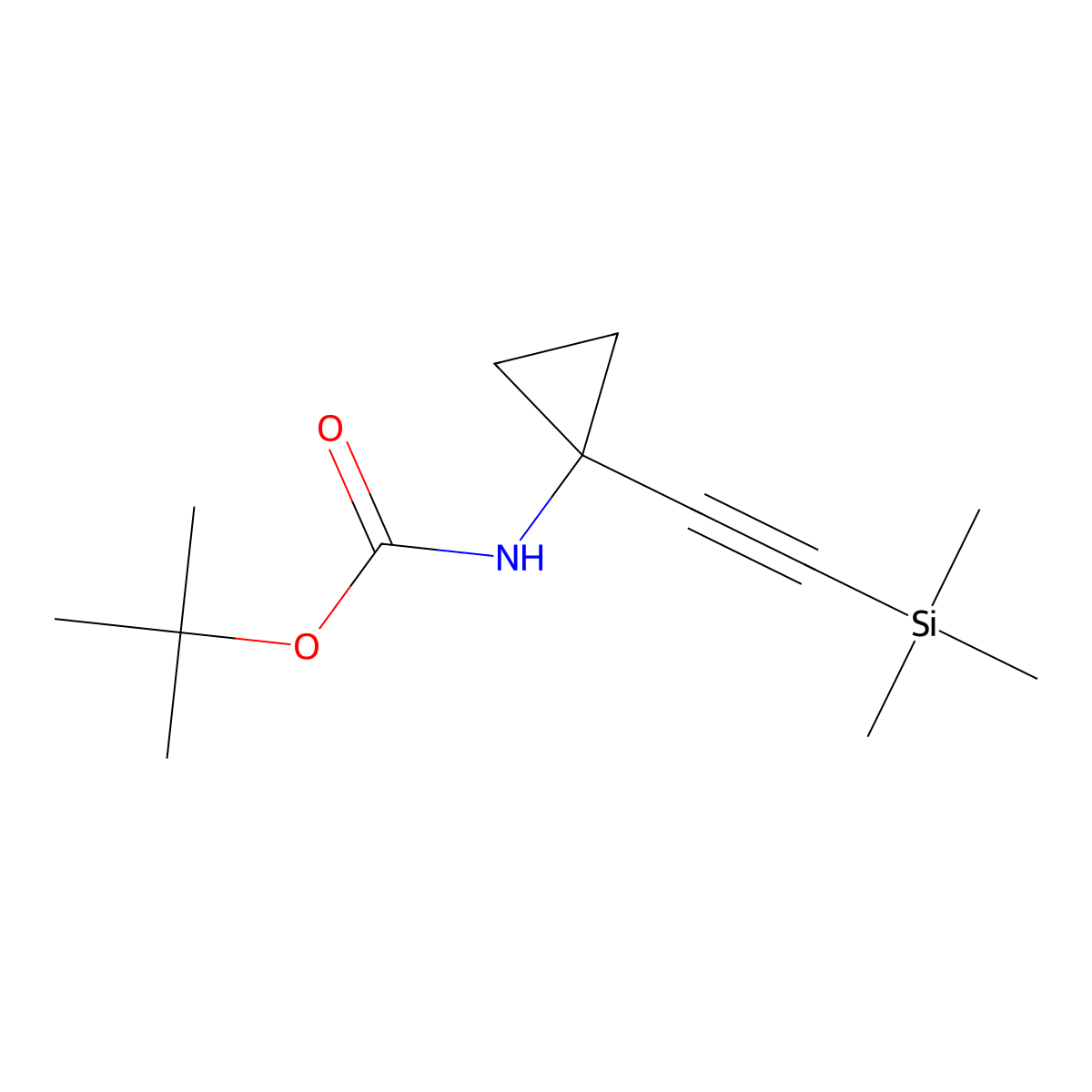 Tert-butyl (1-((trimethylsilyl)ethynyl)cyclopropyl)carbamate molecular structure, CAS 1268810-08-7