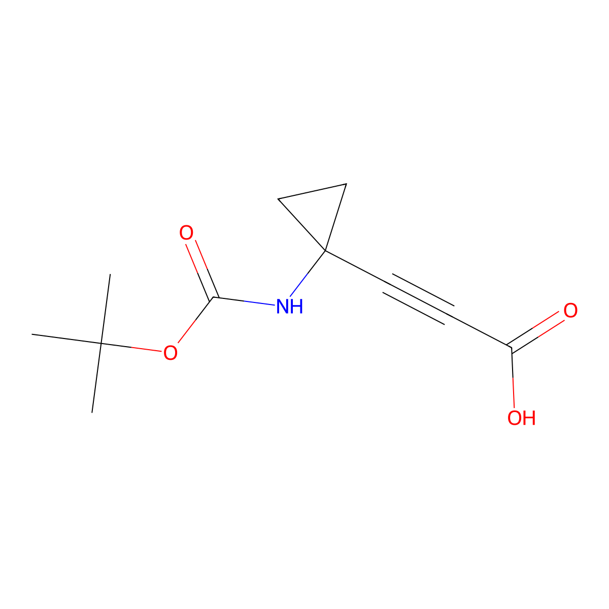 2-Propynoic acid, 3-[1-[[(1,1-dimethylethoxy)carbonyl]amino]cyclopropyl]- molecular structure, CAS 1268810-10-1