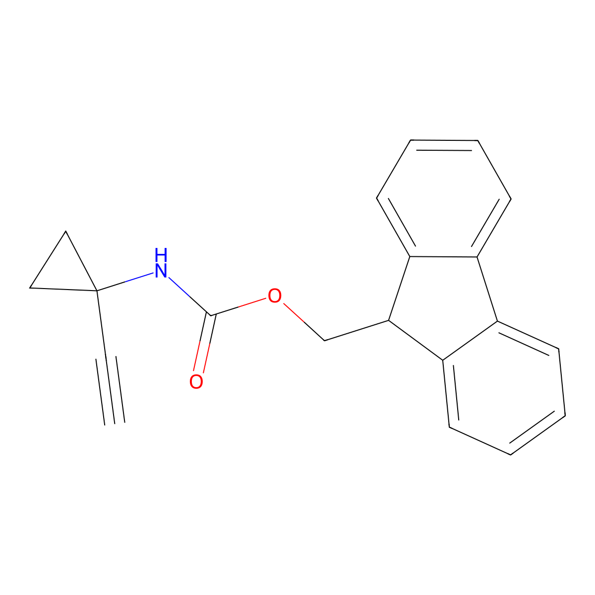 (9H-fluoren-9-yl)methyl N-(1-ethynylcyclopropyl)carbamate molecular structure, CAS 1268810-11-2
