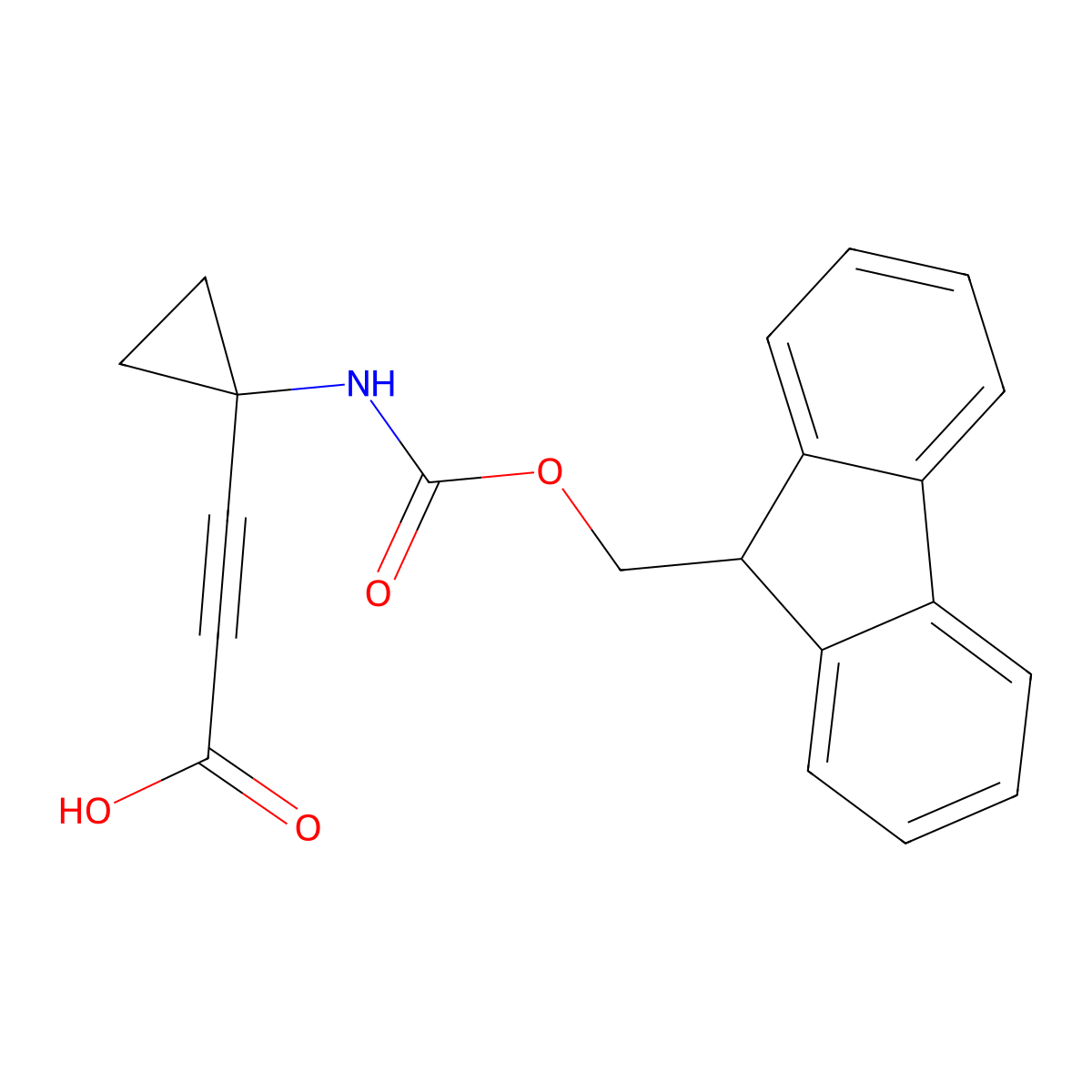 3-[1-({[(9H-fluoren-9-yl)methoxy]carbonyl}amino)cyclopropyl]prop-2-ynoic acid molecular structure, CAS 1268810-12-3