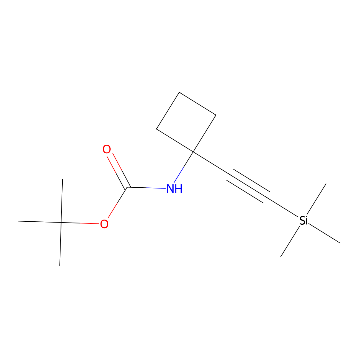 Carbamic acid, N-[1-[2-(trimethylsilyl)ethynyl]cyclobutyl]-, 1,1-dimethylethyl ester molecular structure, CAS 1268810-15-6