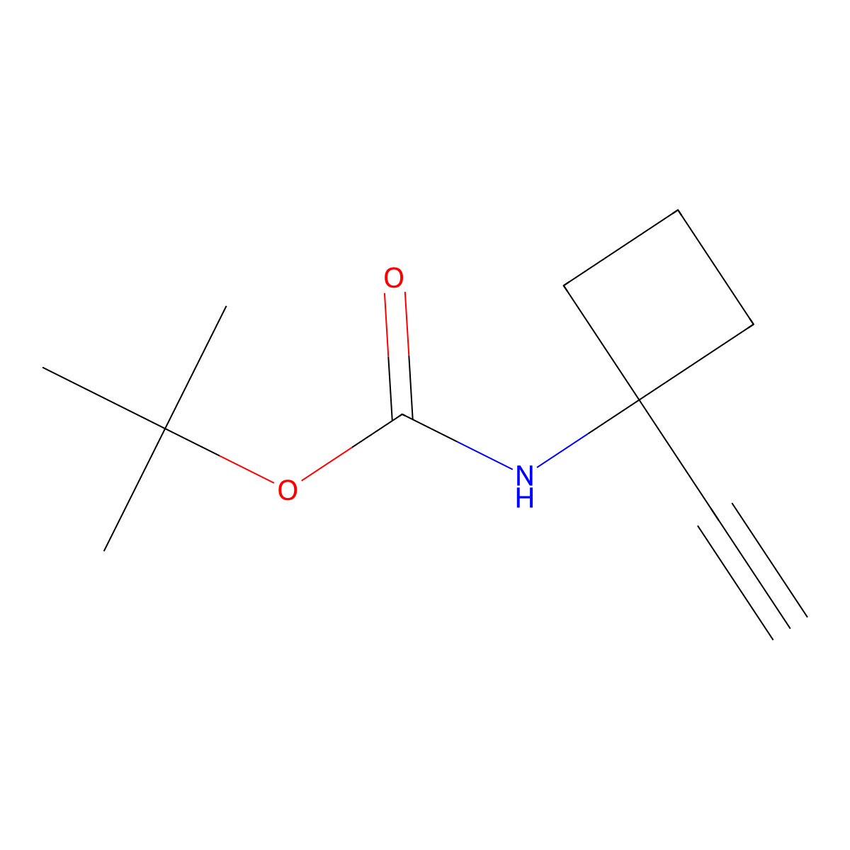 tert-butyl N-(1-ethynylcyclobutyl)carbamate molecular structure, CAS 1268810-16-7