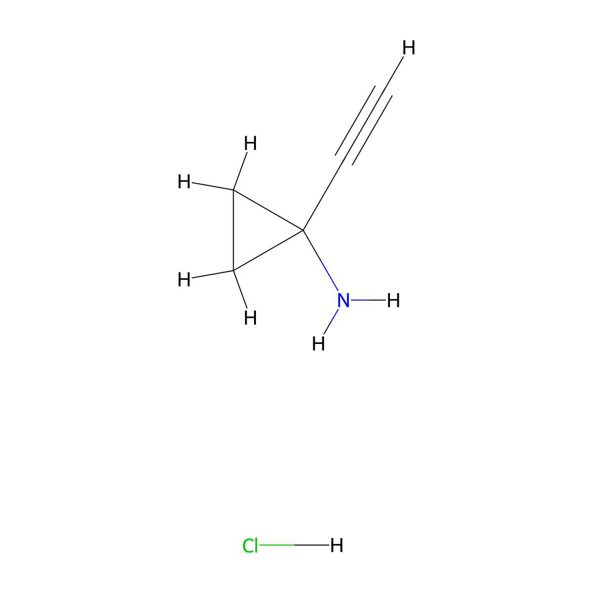 1-Ethynylcyclopropan-1-amine hydrochloride molecular structure, CAS 1268810-17-8