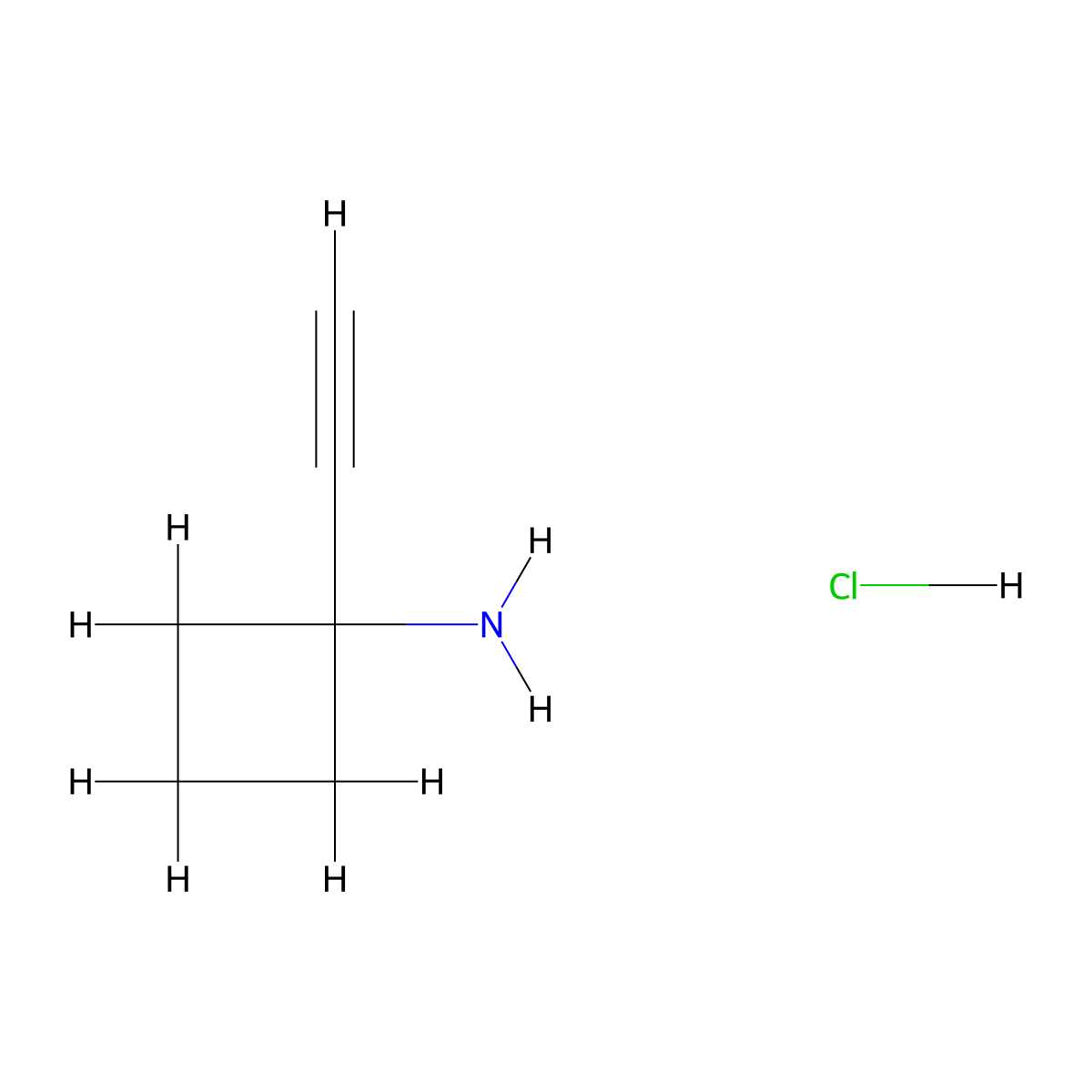 1-Ethynylcyclobutan-1-amine hydrochloride molecular structure, CAS 1268810-19-0