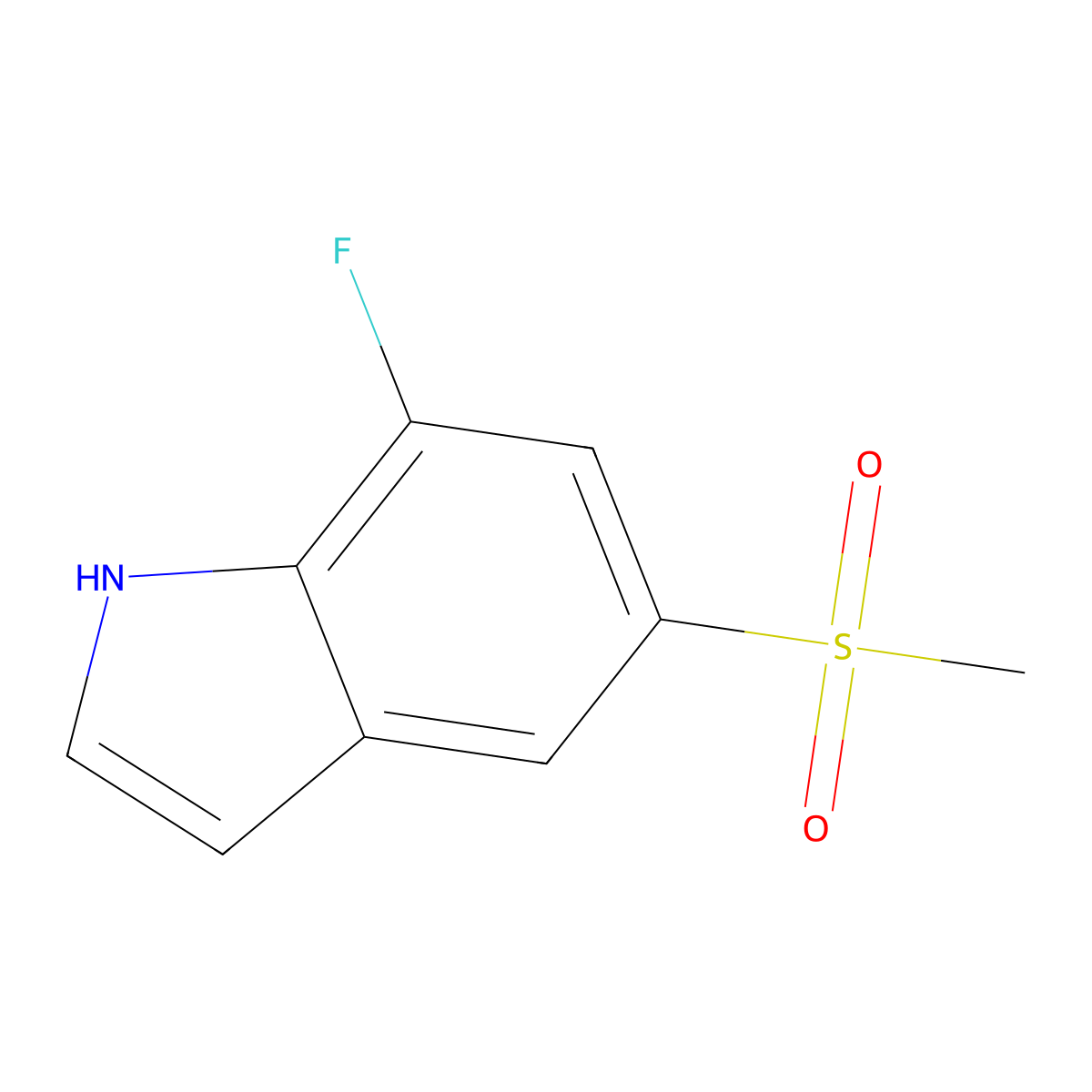7-fluoro-5-methanesulfonyl-1H-indole molecular structure, CAS 1268816-35-8
