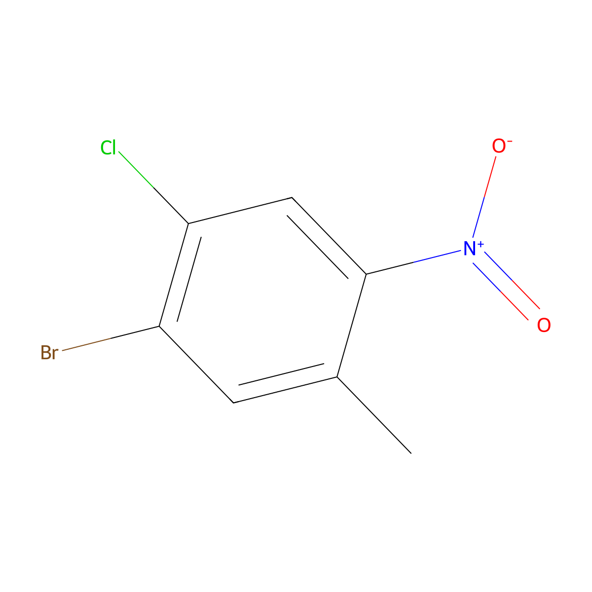 1-Bromo-2-chloro-5-methyl-4-nitrobenzene molecular structure, CAS 1268816-55-2