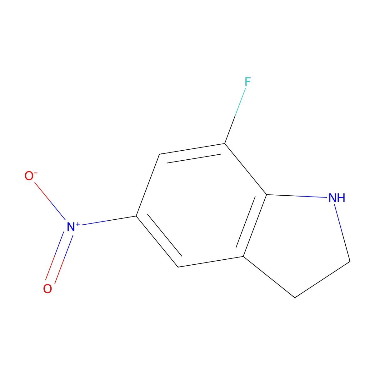 7-Fluoro-5-nitroindoline molecular structure, CAS 1268816-57-4