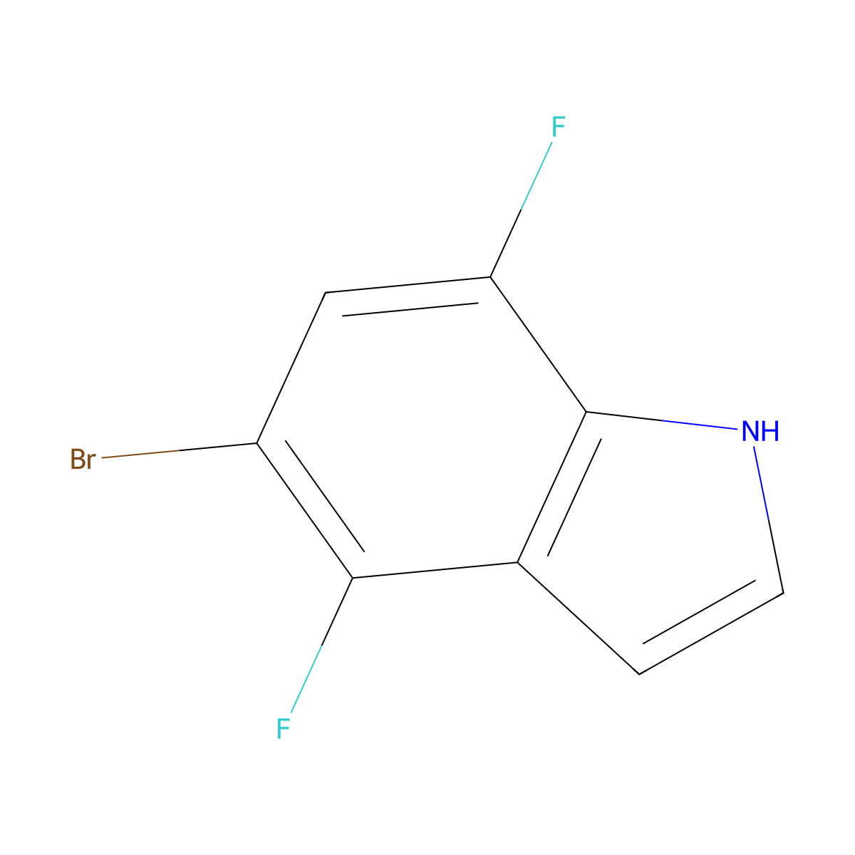 5-bromo-4,7-difluoro-1H-indole molecular structure, CAS 1268816-58-5
