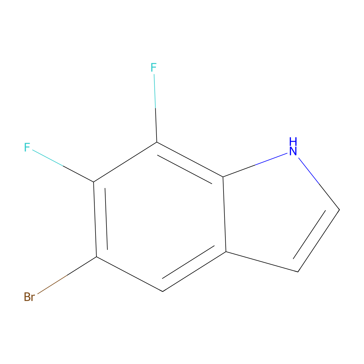 5-bromo-6,7-difluoro-1H-indole molecular structure, CAS 1268816-70-1