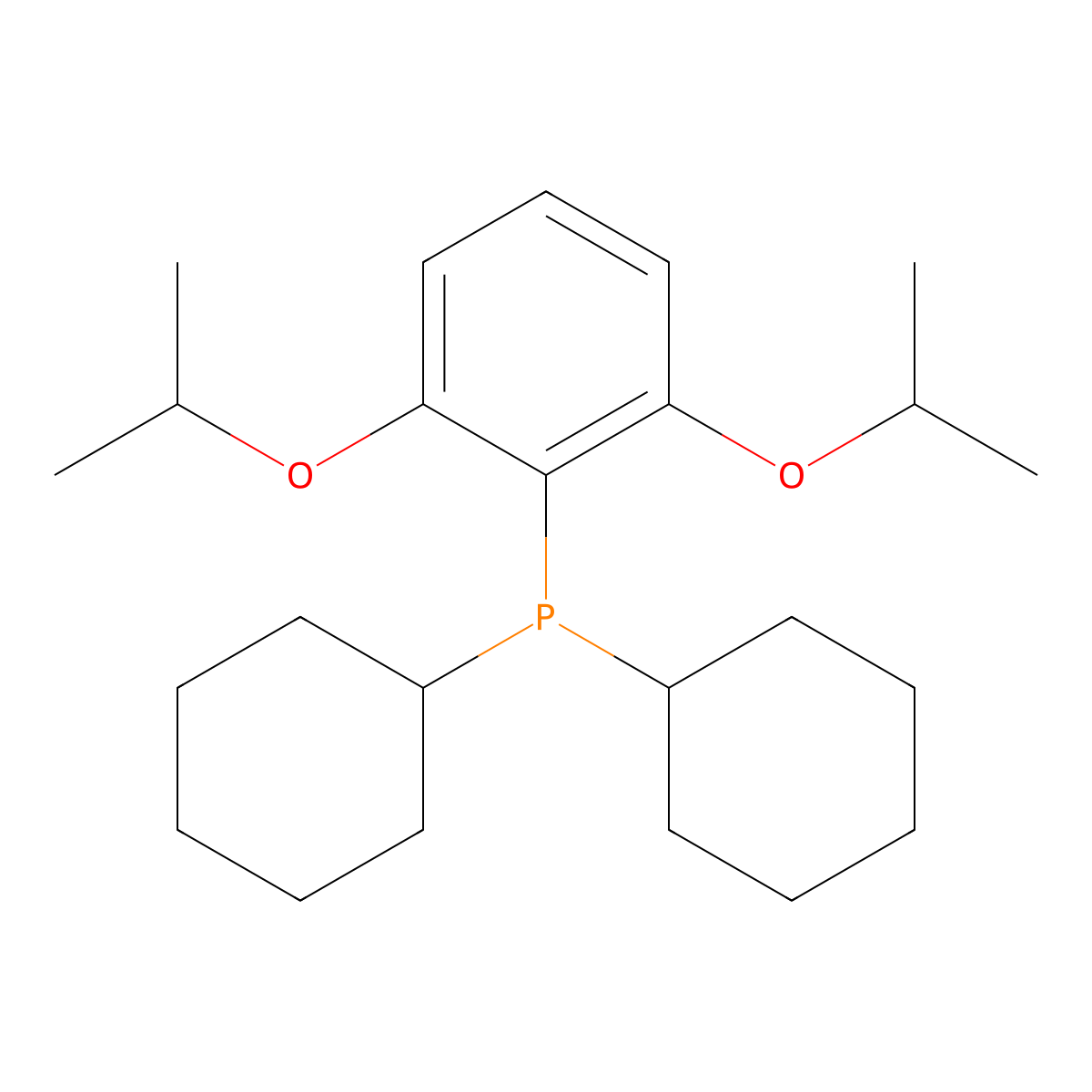 Dicyclohexyl(2,6-diisopropoxyphenyl)phosphine molecular structure, CAS 1268824-69-6