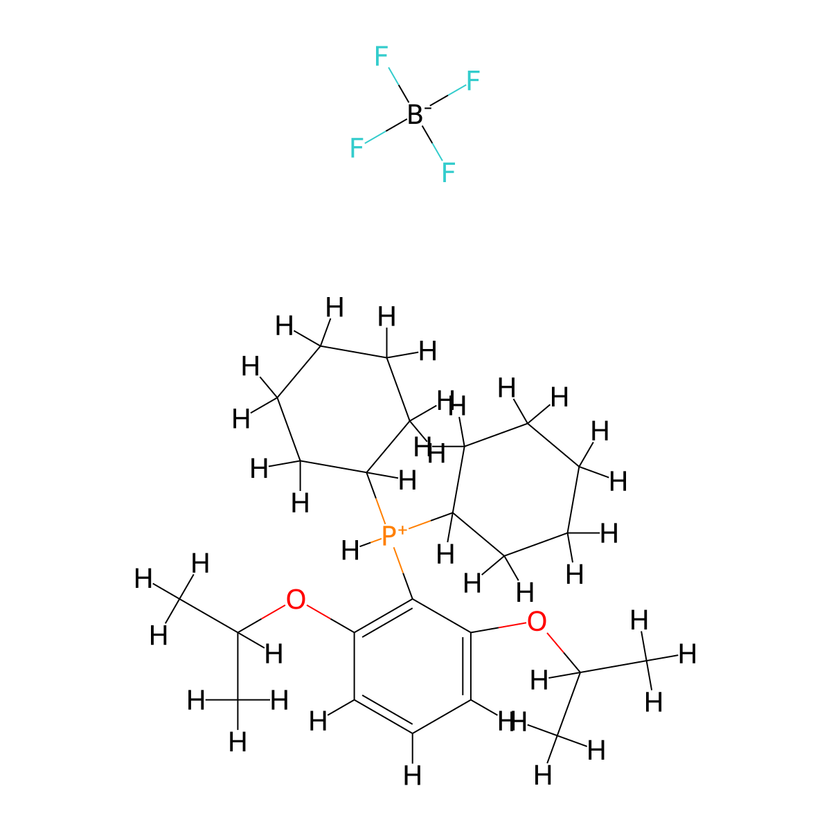 (2,6-Di-i-propoxyphenyl)dicyclohexylphosphonium tetrafluoroborate molecular structure, CAS 1268824-70-9