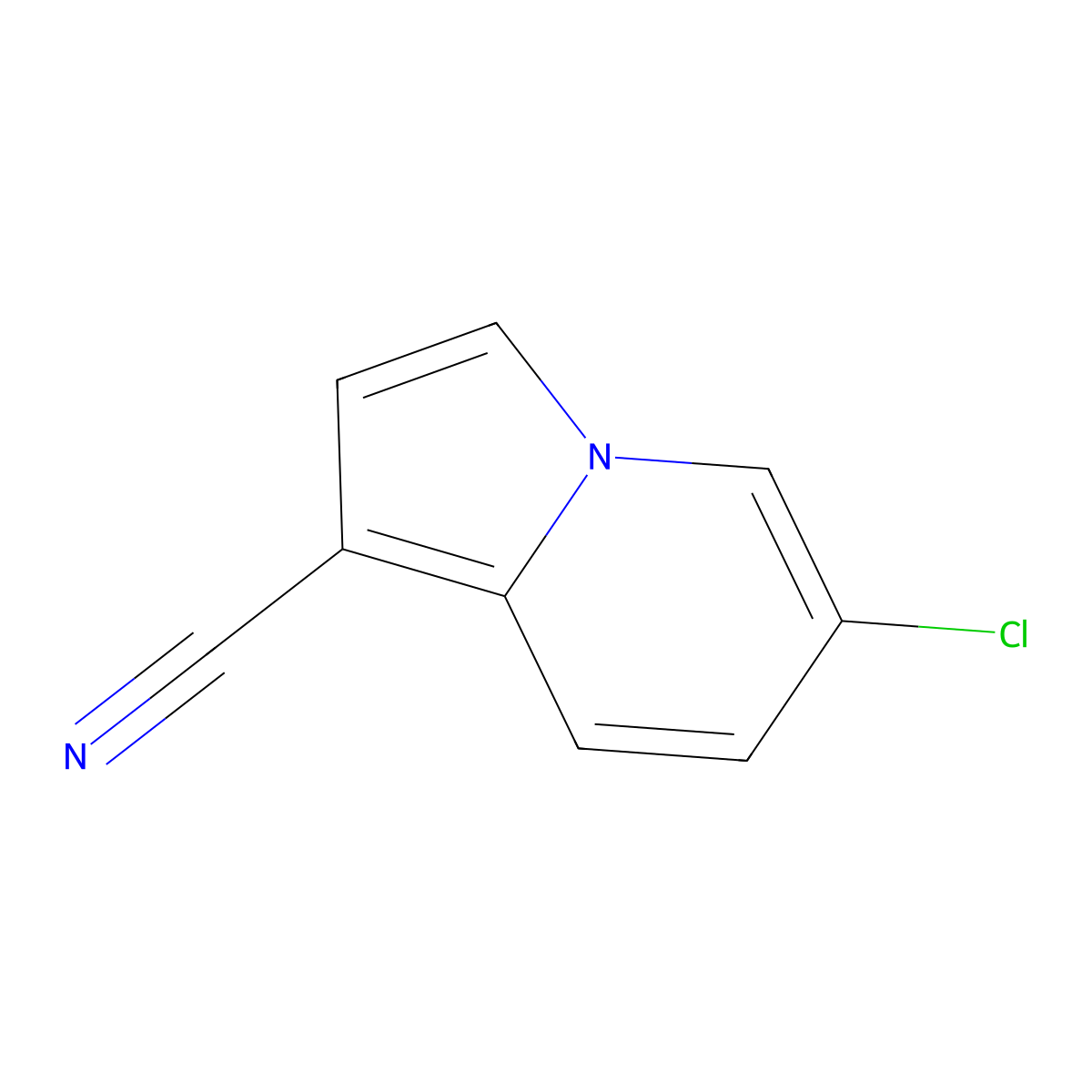 6-chloro-1-Indolizinecarbonitrile molecular structure, CAS 1268830-72-3