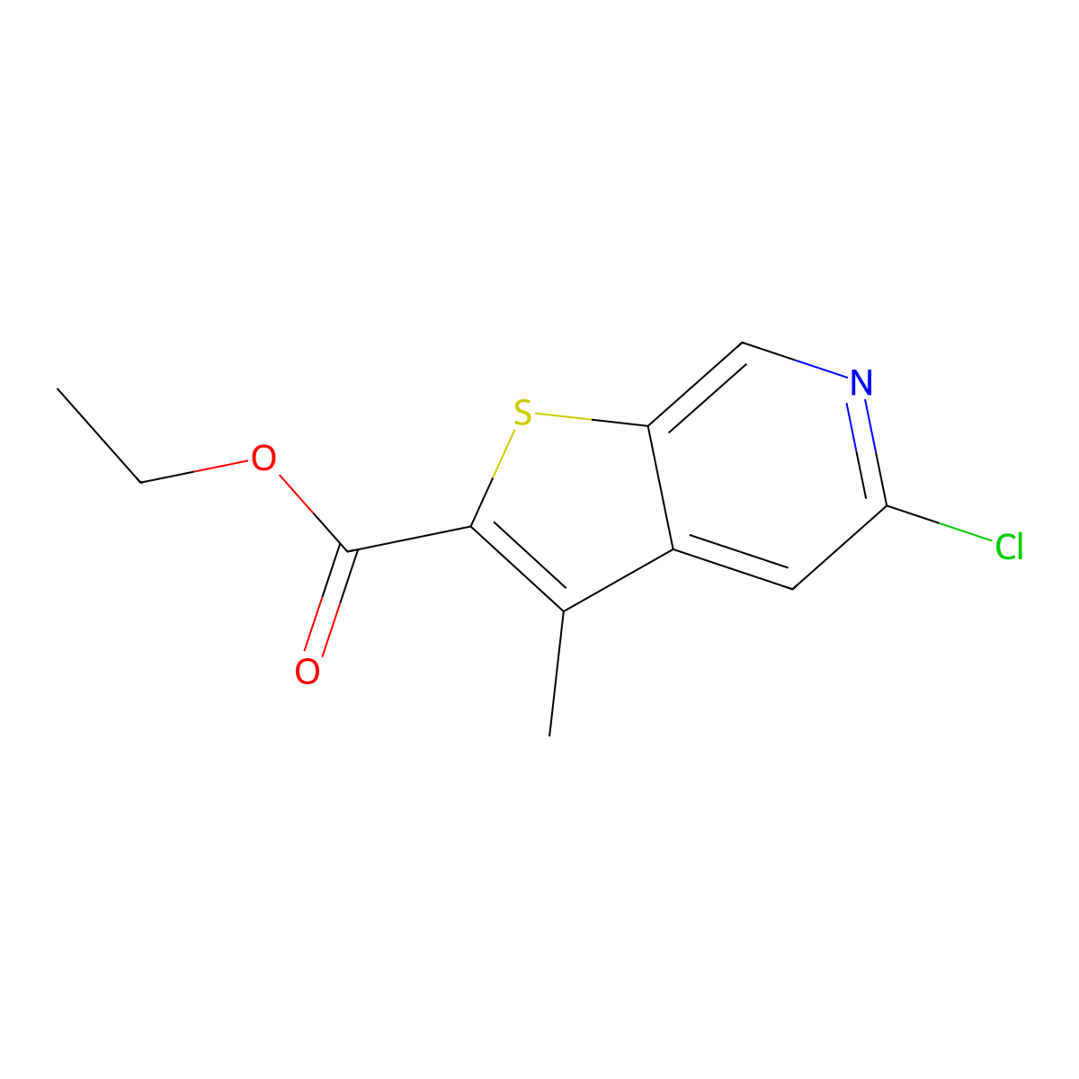 Ethyl 5-chloro-3-methylthieno[2,3-c]pyridine-2-carboxylate molecular structure, CAS 1268834-50-9