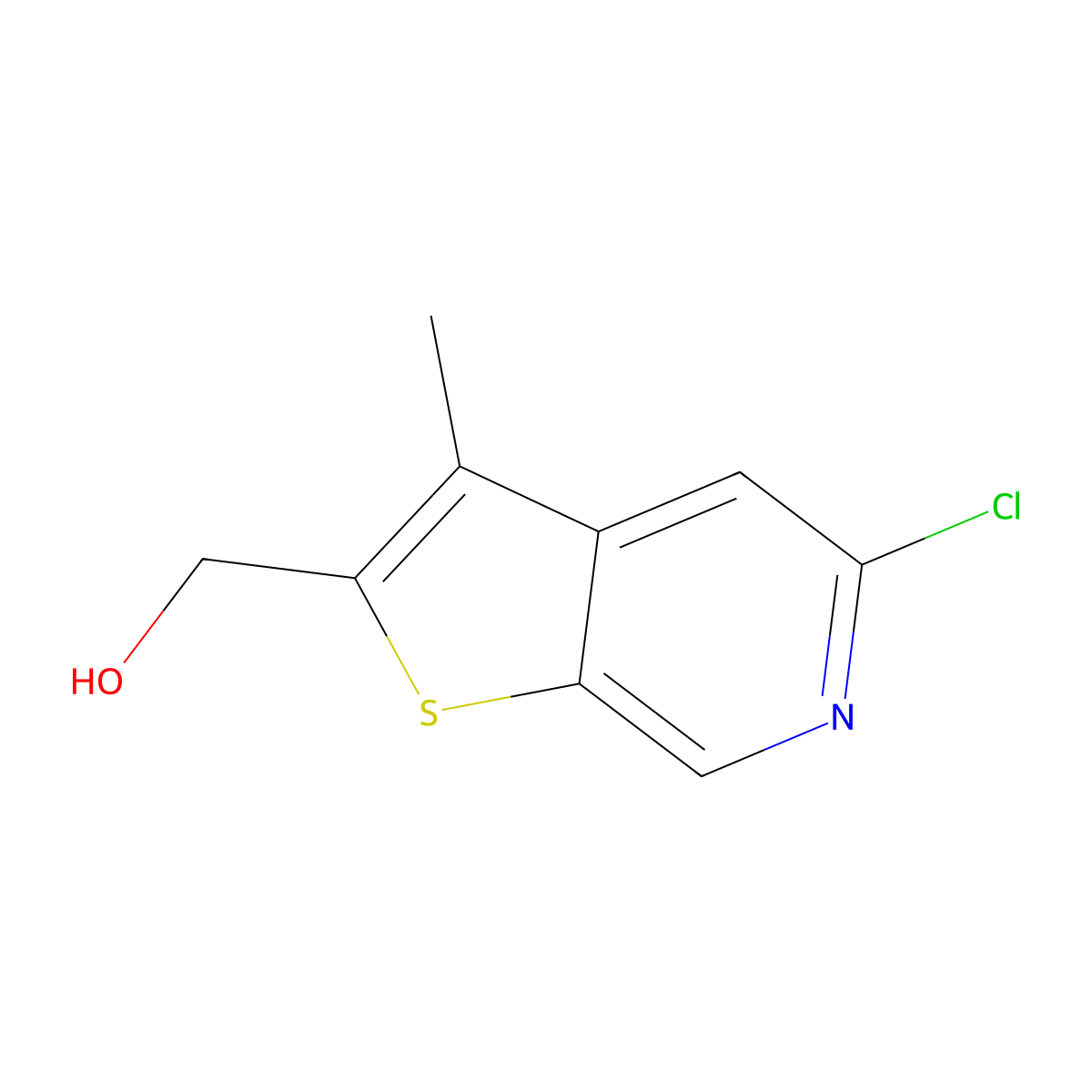 (5-Chloro-3-methylthieno[2,3-c]pyridin-2-yl)methanol molecular structure, CAS 1268834-51-0