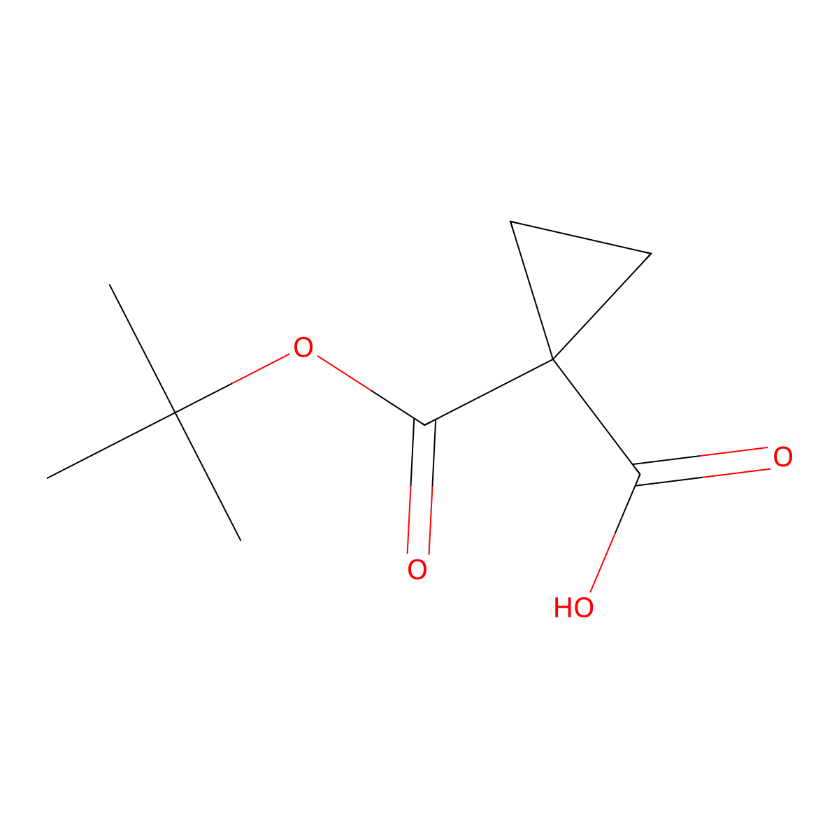1-(Tert-butoxycarbonyl)cyclopropanecarboxylic acid molecular structure, CAS 1268842-79-0