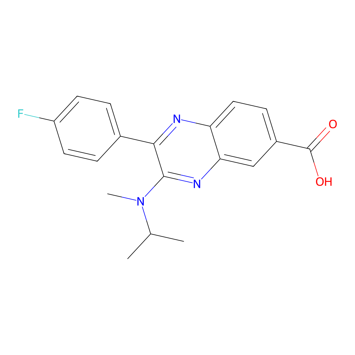 2-(4-Fluorophenyl)-3-(isopropyl(methyl)amino)quinoxaline-6-carboxylic acid molecular structure, CAS 1268863-35-9