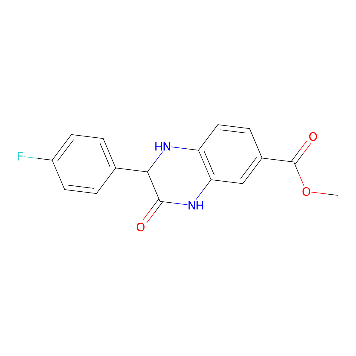 Methyl 2-(4-fluorophenyl)-3-oxo-1,2,3,4-tetrahydroquinoxaline-6-carboxylate molecular structure, CAS 1268867-01-1