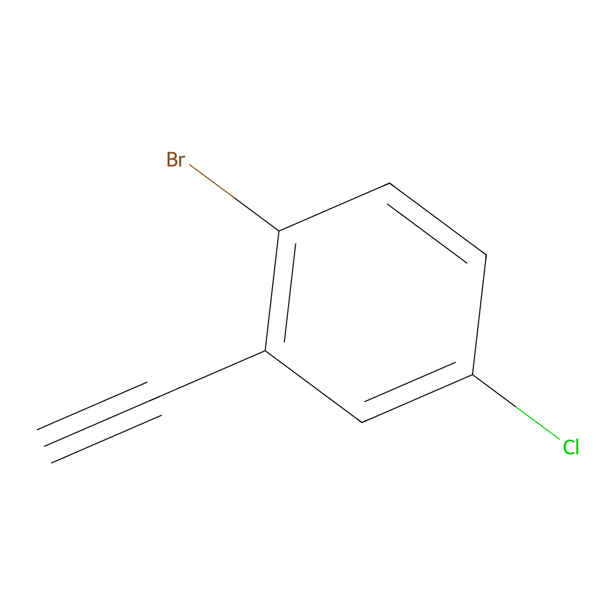 1-Bromo-4-chloro-2-ethynylbenzene molecular structure, CAS 1268870-34-3