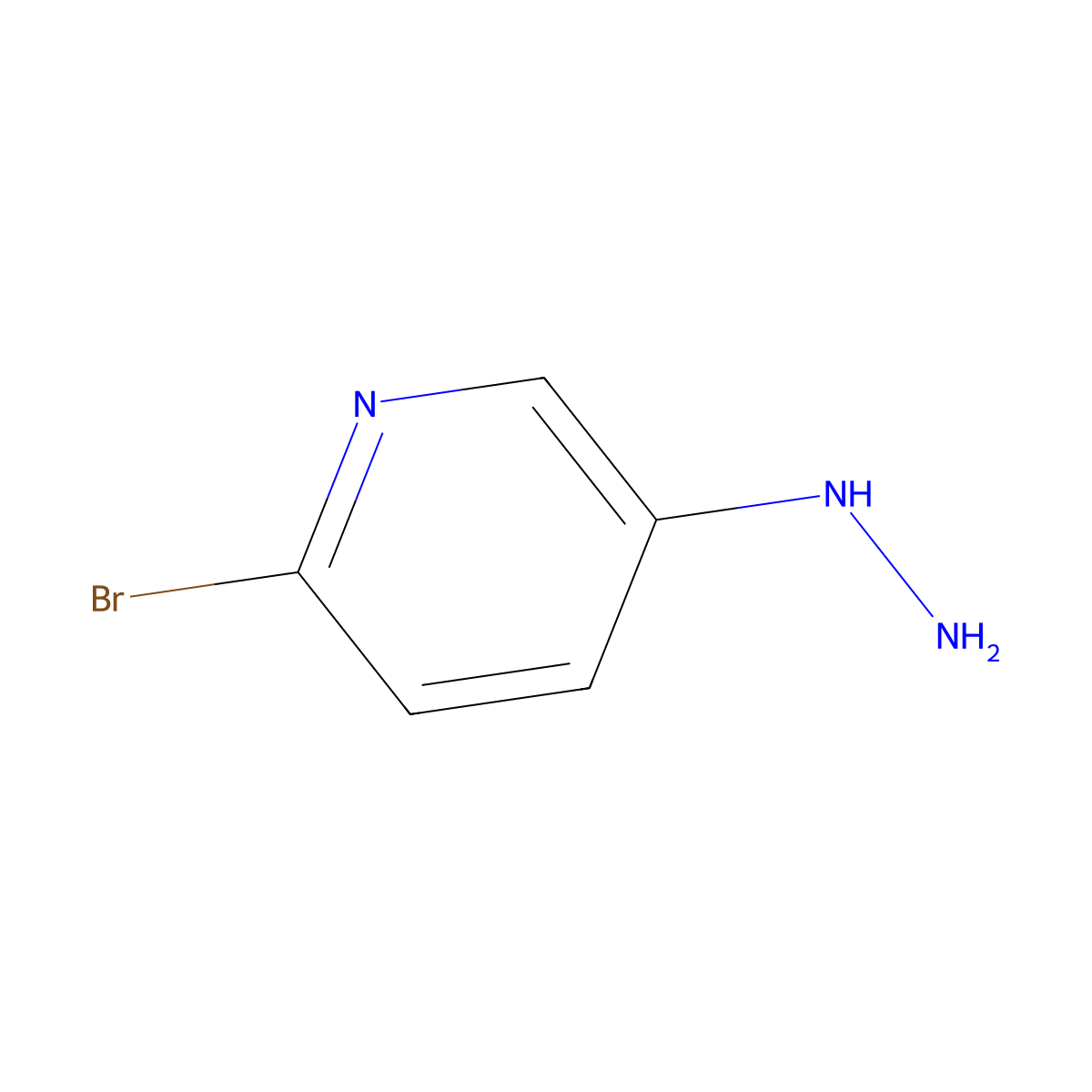 2-Bromo-5-hydrazinylpyridine molecular structure, CAS 1268882-60-5