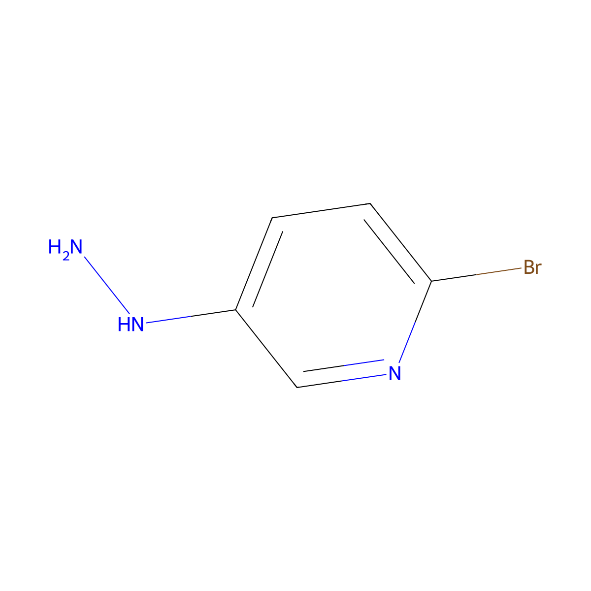 2-Bromo-5-hydrazinylpyridine molecular structure, CAS 1268882-60-5