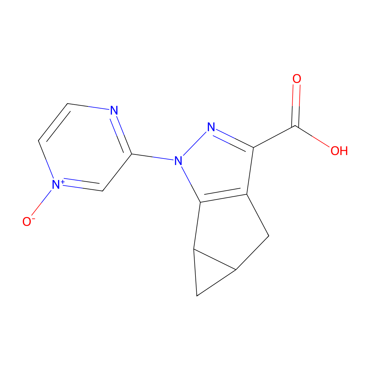 (2S,4S)-9-(4-oxidopyrazin-4-ium-2-yl)-8,9-diazatricyclo[4.3.0.0(2)]nona-1(6),7-diene-7-carboxylic acid molecular structure, CAS 1268883-00-6