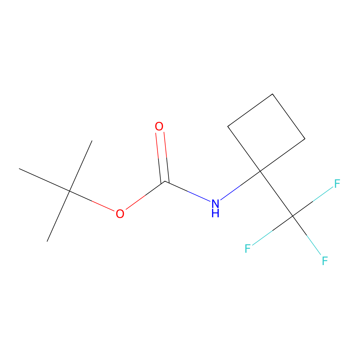 tert-Butyl (1-(trifluoromethyl)cyclobutyl)carbamate molecular structure, CAS 1268883-16-4