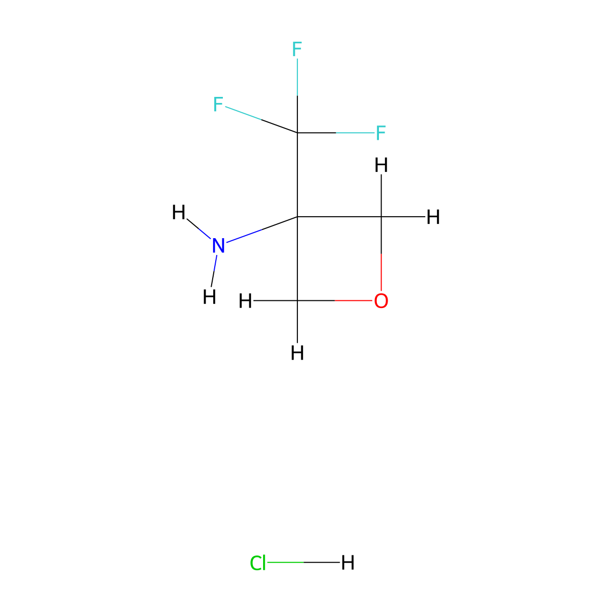 3-(Trifluoromethyl)oxetan-3-amine Hydrochloride molecular structure, CAS 1268883-21-1