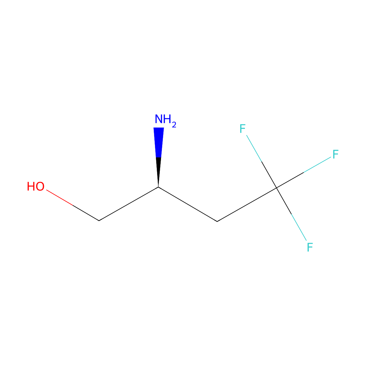 (2S)-2-amino-4,4,4-trifluorobutan-1-ol molecular structure, CAS 1268883-23-3