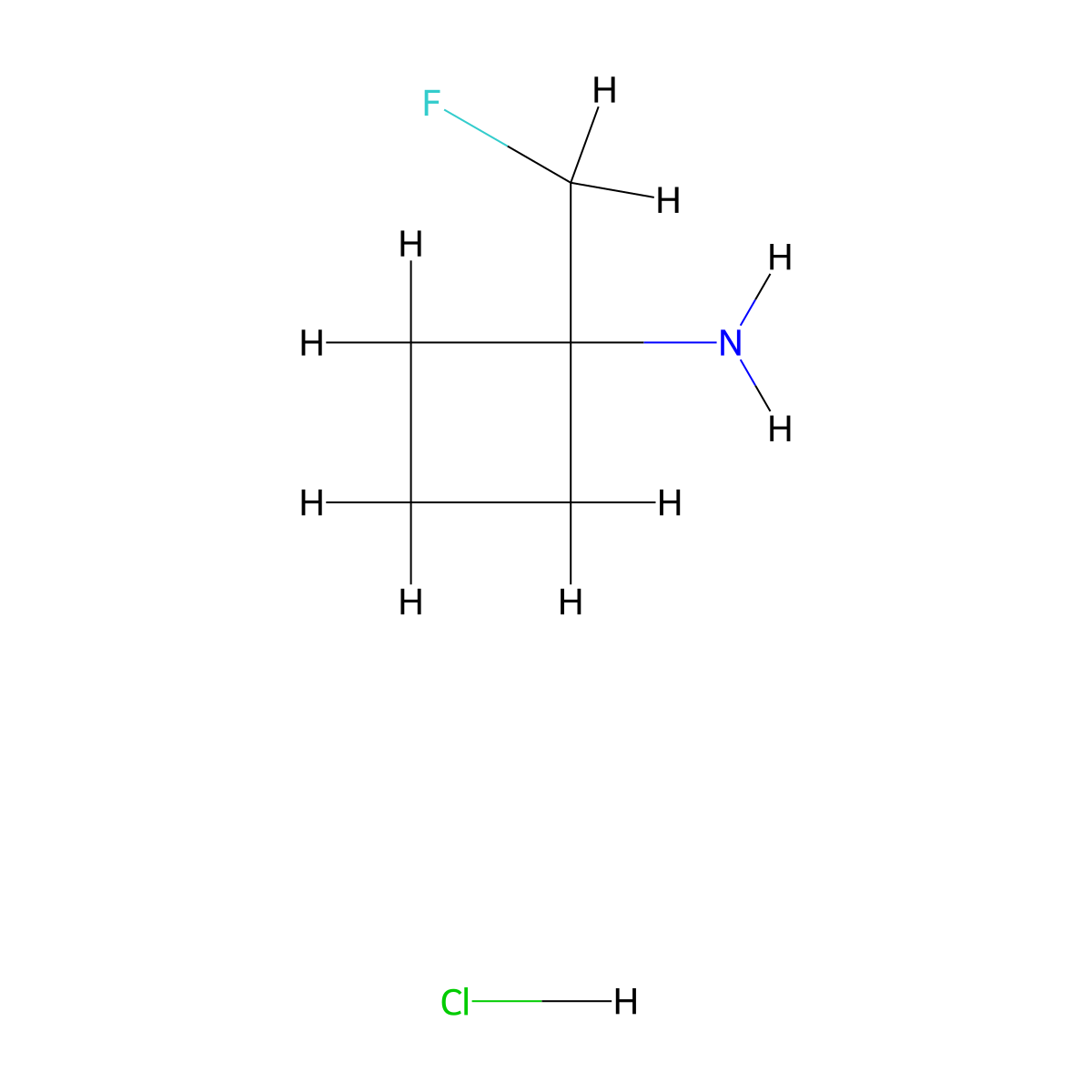 1-(Fluoromethyl)cyclobutan-1-amine hydrochloride molecular structure, CAS 1268883-38-0