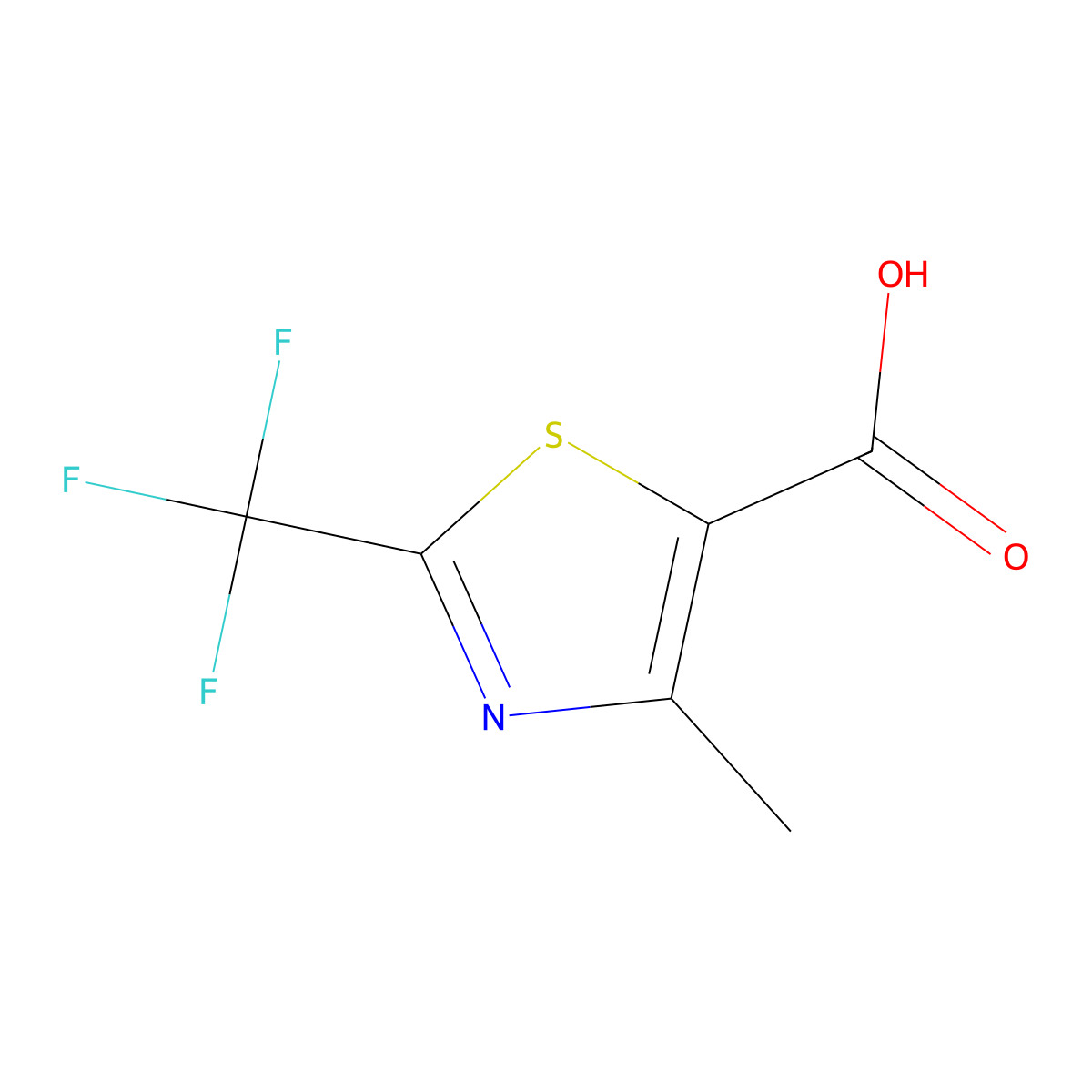 4-Methyl-2-(trifluoromethyl)-1,3-thiazole-5-carboxylic acid molecular structure, CAS 126889-06-3