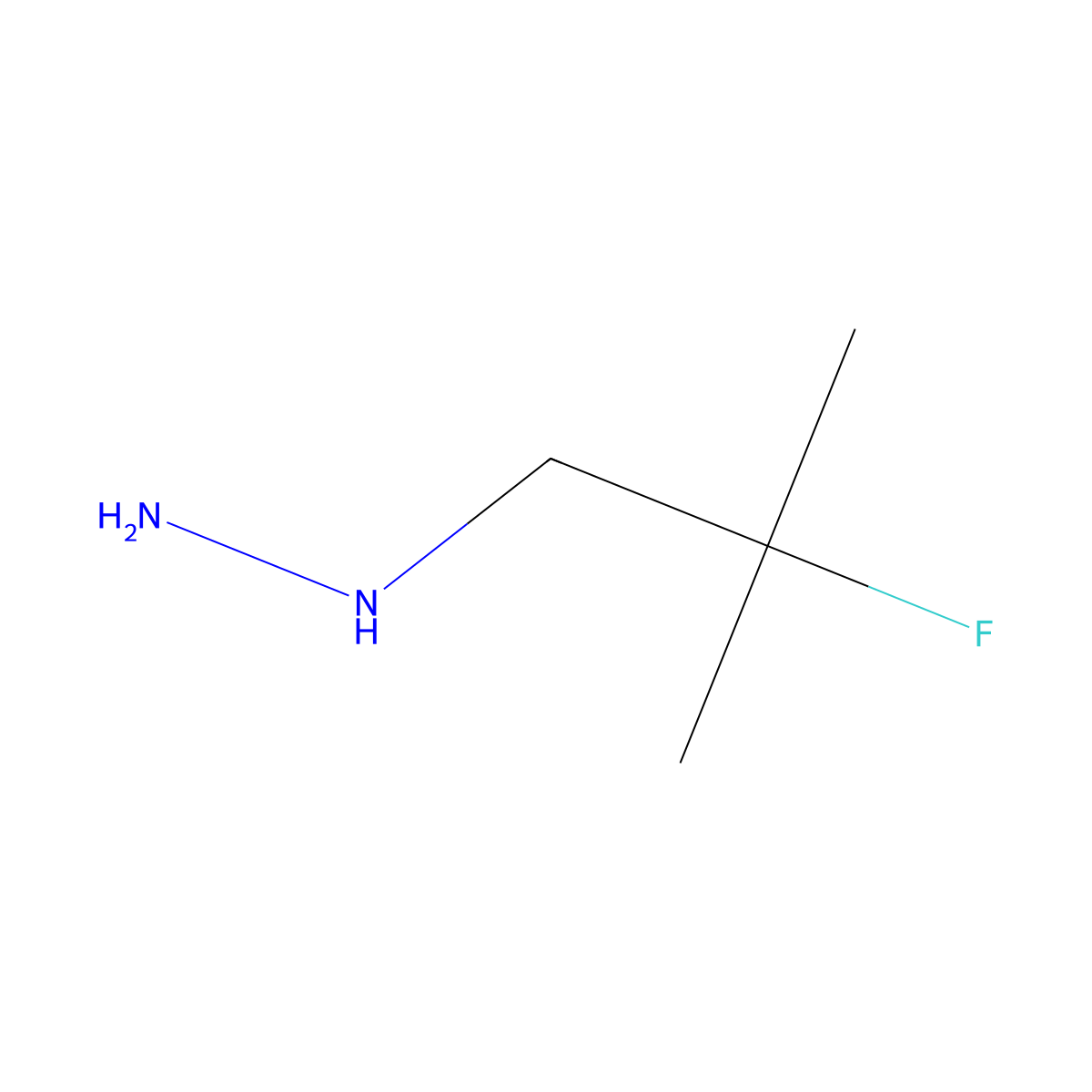 (2-Fluoro-2-methylpropyl)hydrazine molecular structure, CAS 126889-86-9