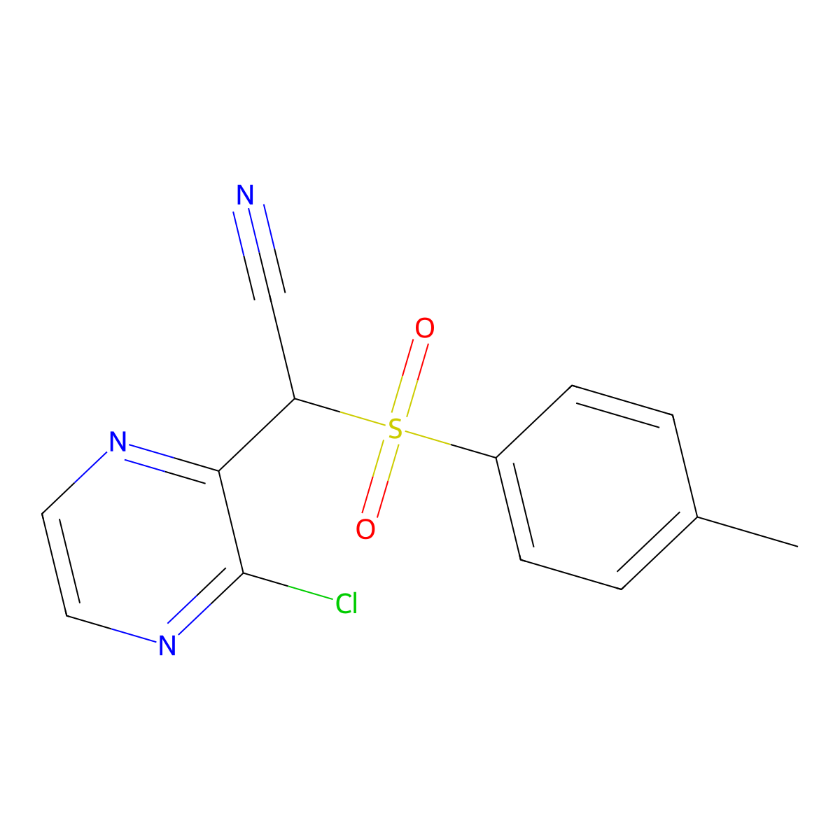 2-(3-Chloropyrazin-2-yl)-2-tosylacetonitrile molecular structure, CAS 126891-43-8