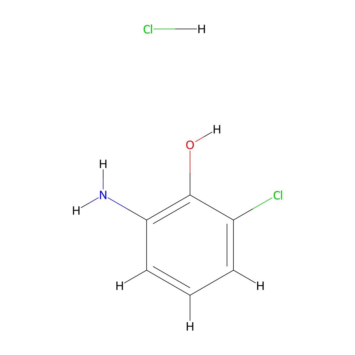 2-Amino-6-chlorophenol hydrochloride molecular structure, CAS 126892-07-7