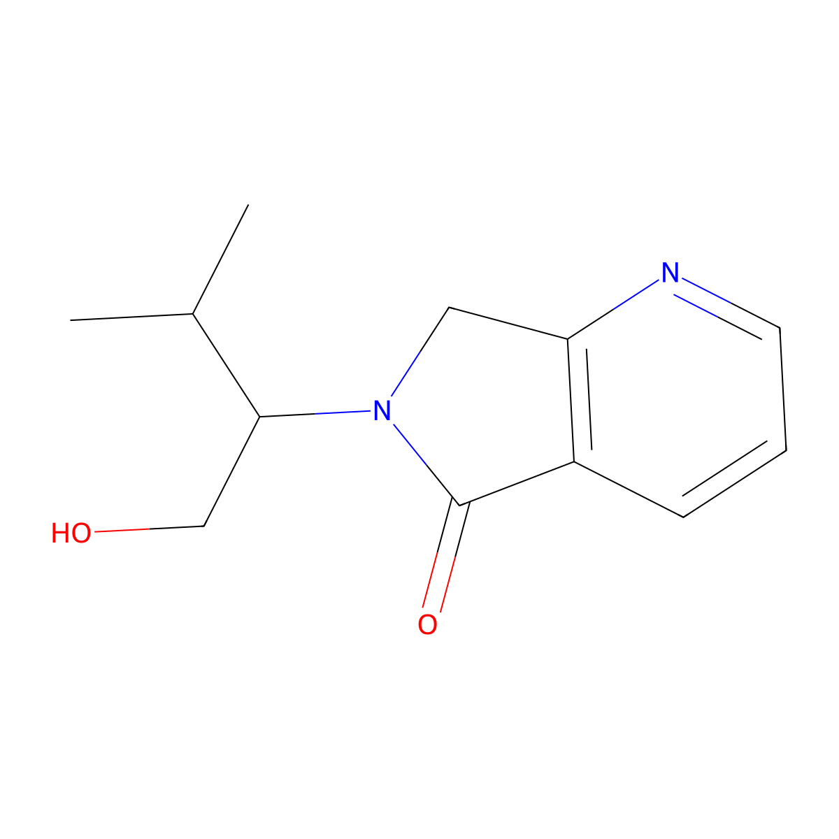6-[(2R)-1-hydroxy-3-methylbutan-2-yl]-5H,6H,7H-pyrrolo[3,4-b]pyridin-5-one molecular structure, CAS 1268952-43-7