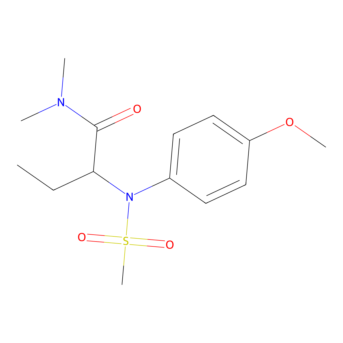 2-[(4-methoxyphenyl)(methylsulfonyl)amino]-N,N-dimethylbutanamide molecular structure, CAS 1268955-67-4
