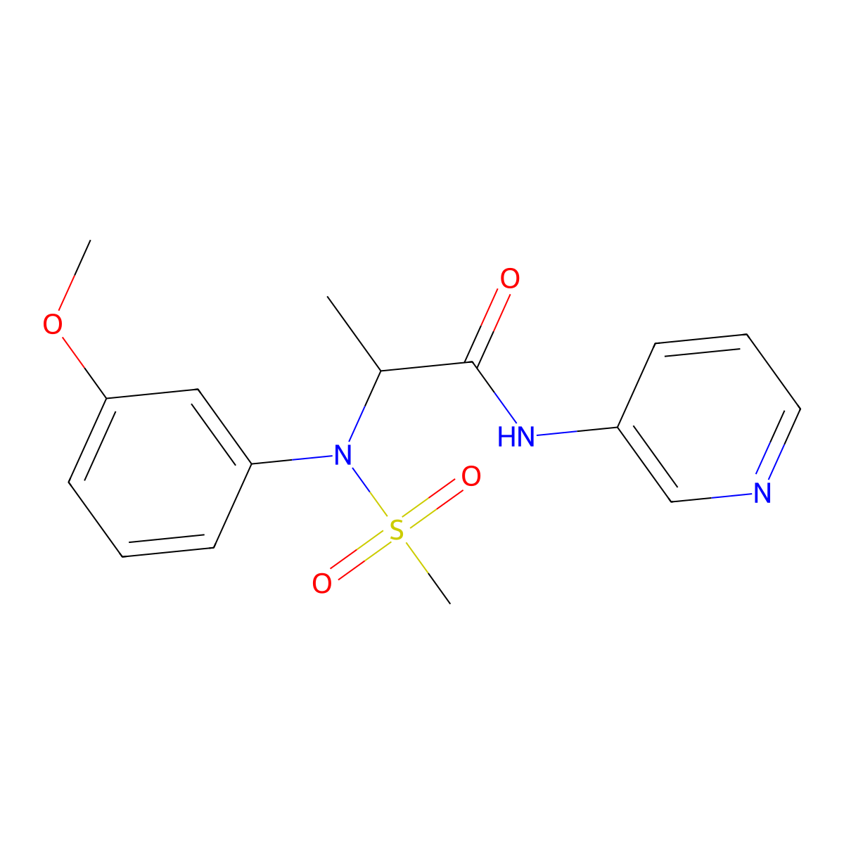 2-(3-methoxy-N-methylsulfonylanilino)-N-pyridin-3-ylpropanamide molecular structure, CAS 1268956-97-3