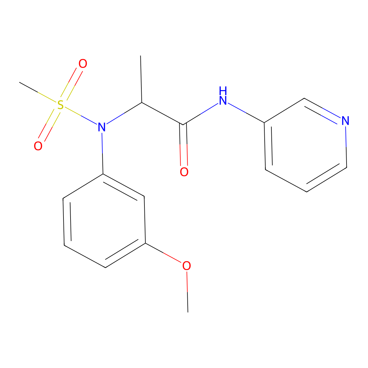 2-(3-methoxy-N-methylsulfonylanilino)-N-pyridin-3-ylpropanamide molecular structure, CAS 1268956-97-3