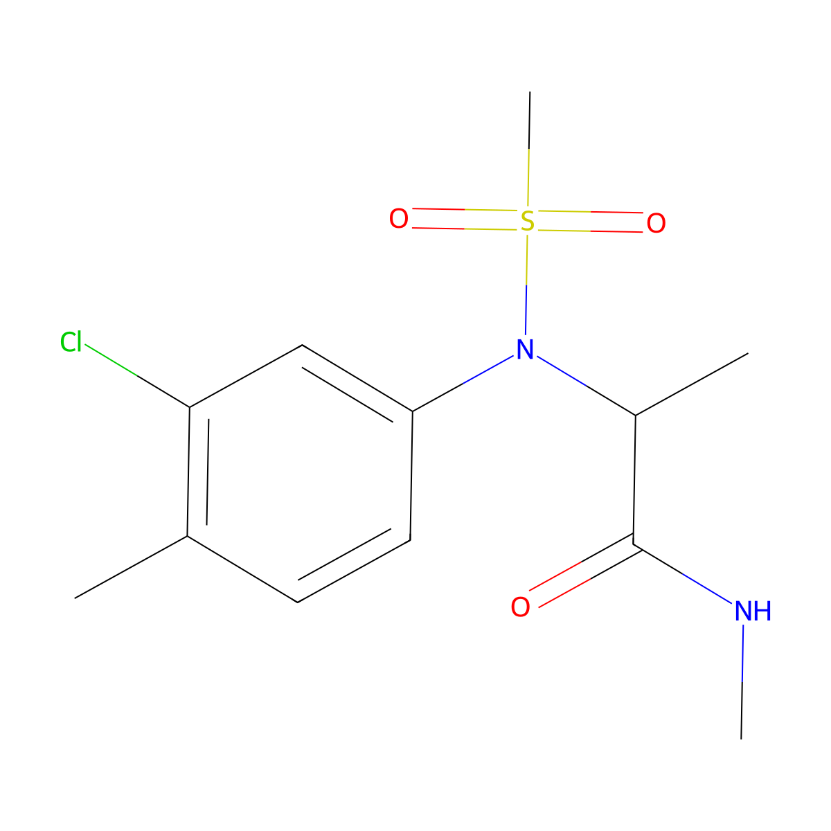2-(3-chloro-4-methyl-N-methylsulfonylanilino)-N-methylpropanamide molecular structure, CAS 1268957-12-5